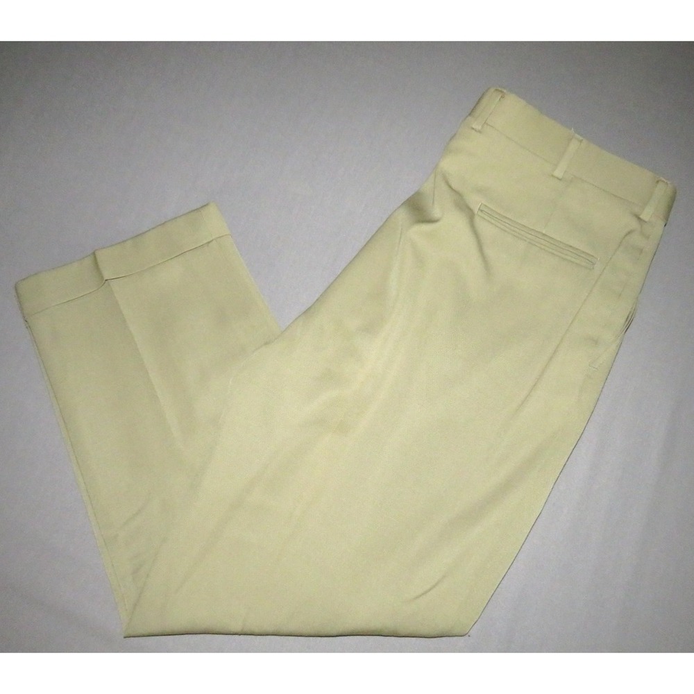 Brooks Brothers 100% Wool Tan Pleated Dress Pants Men's 36 X 28‎